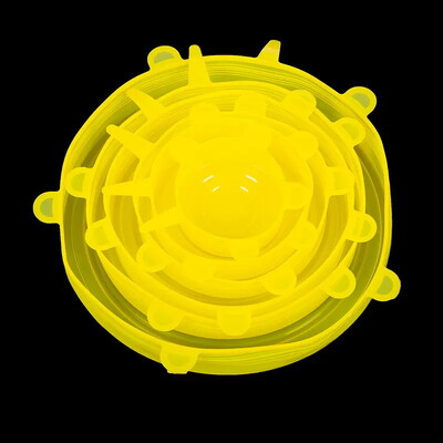 Κάλυμμα σιλικόνης ελαστικά καπάκια επαναχρησιμοποιήσιμα αεροστεγή καλύμματα περιτυλίγματος τροφίμων Διατήρηση φρέσκιας φώκιας Κάλυμμα με ελαστικό περιτύλιγμα Μαγειρικά σκεύη κουζίνας