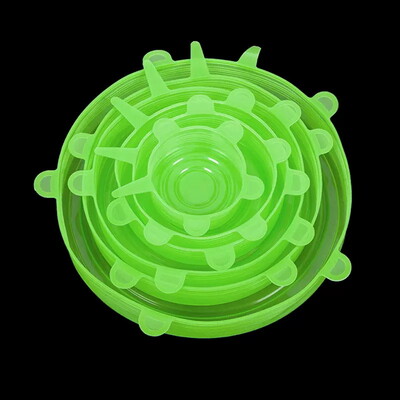 Κάλυμμα σιλικόνης ελαστικά καπάκια επαναχρησιμοποιήσιμα αεροστεγή καλύμματα περιτυλίγματος τροφίμων Διατήρηση φρέσκιας φώκιας Κάλυμμα με ελαστικό περιτύλιγμα Μαγειρικά σκεύη κουζίνας