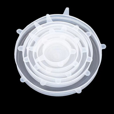 Κάλυμμα σιλικόνης ελαστικά καπάκια επαναχρησιμοποιήσιμα αεροστεγή καλύμματα περιτυλίγματος τροφίμων Διατήρηση φρέσκιας φώκιας Κάλυμμα με ελαστικό περιτύλιγμα Μαγειρικά σκεύη κουζίνας