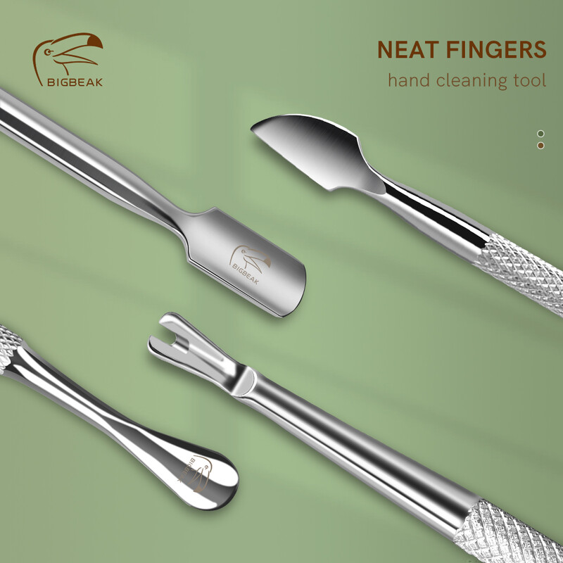 2 u 1 Gurač zanoktica Komplet za skidanje laka za nokte Nehrđajući čelik 2 komada Strugač zanoktice Nokti Čisti alati za manikuru za žene