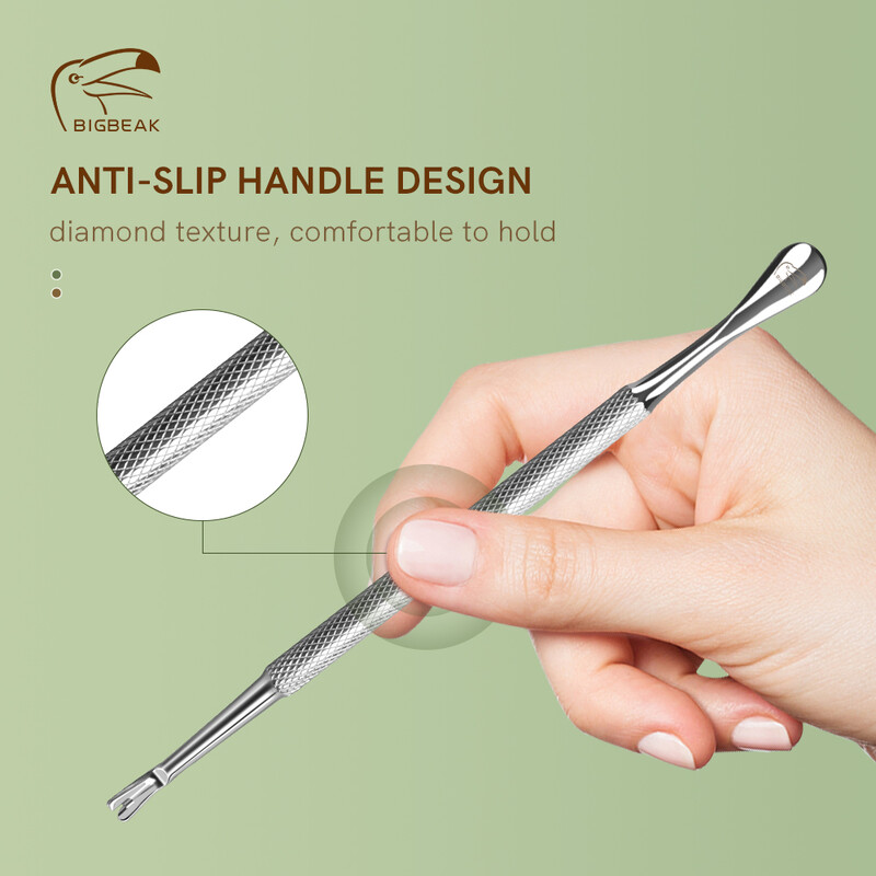 2 u 1 Gurač zanoktica Komplet za skidanje laka za nokte Nehrđajući čelik 2 komada Strugač zanoktice Nokti Čisti alati za manikuru za žene