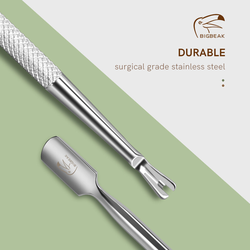 2 u 1 Gurač zanoktica Komplet za skidanje laka za nokte Nehrđajući čelik 2 komada Strugač zanoktice Nokti Čisti alati za manikuru za žene