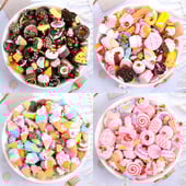 20 de bucăți decorațiuni pentru arta unghiilor din rășină Înghețată 3D ornamente pentru carcasă de telefon Brelocuri pentru unghii cu desene animate, cu spate plat, bricolaj, materiale lucrate manual