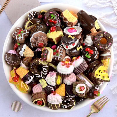 20 de bucăți decorațiuni pentru arta unghiilor din rășină Înghețată 3D ornamente pentru carcasă de telefon Brelocuri pentru unghii cu desene animate, cu spate plat, bricolaj, materiale lucrate manual