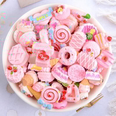 20 de bucăți decorațiuni pentru arta unghiilor din rășină Înghețată 3D ornamente pentru carcasă de telefon Brelocuri pentru unghii cu desene animate, cu spate plat, bricolaj, materiale lucrate manual