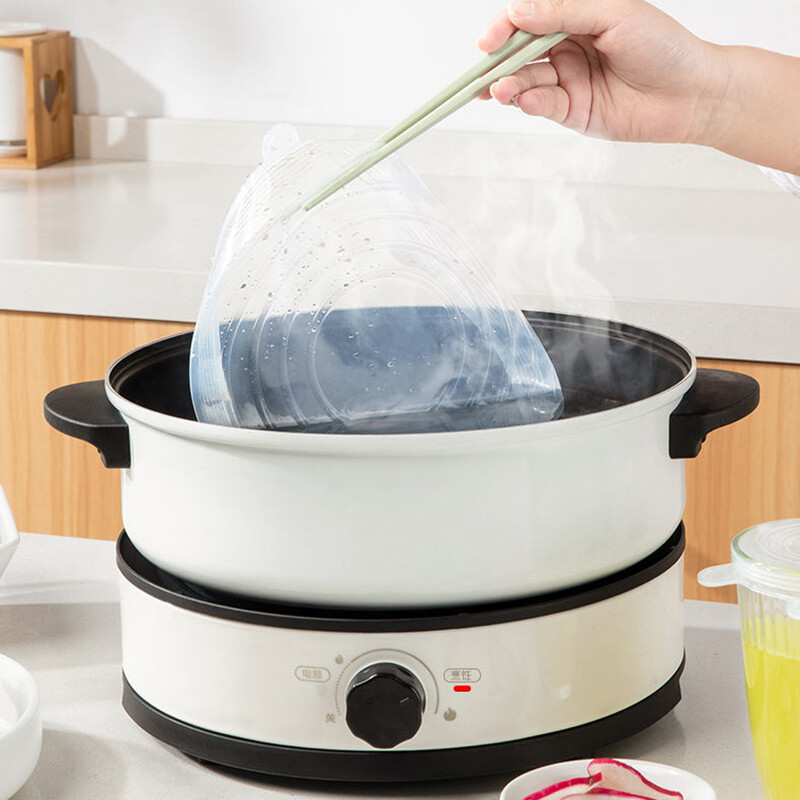 6kom/lot Podesiva elastična silikonska navlaka za hranu Univerzalni proširivi poklopci za limenke Zdjela za posuđe Rastezljiva kuhinja za višekratnu upotrebu