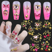 3D Mix Sailor Heart Nail Charms Colorful Moon Star Nail Rhinestones Alloy Nail Charm Crystals Nail Gems Στρας για τα νύχια