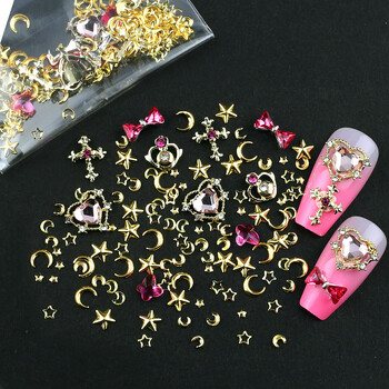 3D Mix Sailor Heart Nail Charms Colorful Moon Star Nail Rhinestones Alloy Nail Charm Crystals Nail Gems Στρας για τα νύχια