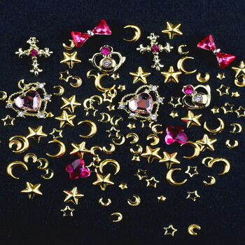 3D Mix Sailor Heart Nail Charms Colorful Moon Star Nail Rhinestones Alloy Nail Charm Crystals Nail Gems Στρας για τα νύχια