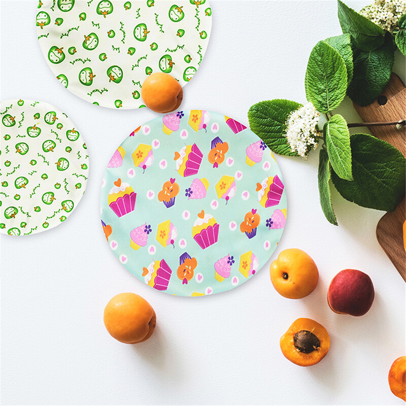 Novi 3kom Poklopac za zdjelu s hranom Univerzalni platneni poklopci za posuđe Zdjela Lonac Višekratni rastezljivi poklopci Kuhinjski pribor