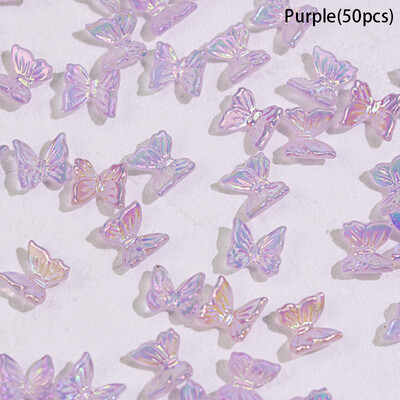 50 τμχ 3D Butterfly Aurora Nail Art Charms DIY Διακοσμήσεις νυχιών Ρητίνη Nail Art Μέρη για μανικιούρ