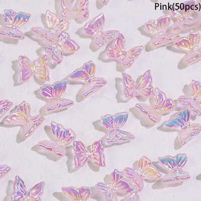50 τμχ 3D Butterfly Aurora Nail Art Charms DIY Διακοσμήσεις νυχιών Ρητίνη Nail Art Μέρη για μανικιούρ