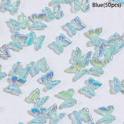 50 τμχ 3D Butterfly Aurora Nail Art Charms DIY Διακοσμήσεις νυχιών Ρητίνη Nail Art Μέρη για μανικιούρ