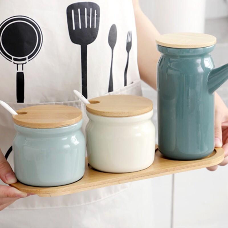 S/za M/L Kuhinjski drveni pladanj od bambusa za mlince za sol, papar, ulje i ocat