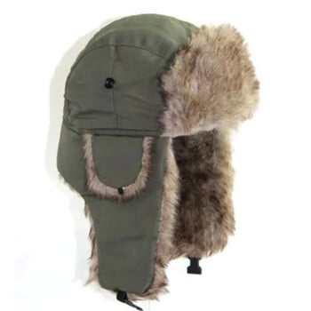 Мъжки зимен Trapper Aviator Trooper Earflap Топла руска водоустойчива ски шапка Bomber Cap Руски топли протектори за уши Шапки