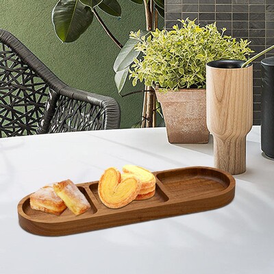 Ξύλινος Δίσκος σερβιρίσματος Ιαπωνικός Ξύλινος Δίσκος Επιδόρπιο Δίσκος καφέ Διαιρούμενος