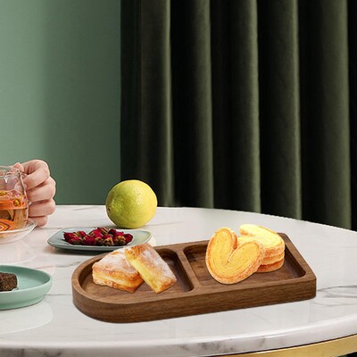 Ξύλινος Δίσκος σερβιρίσματος Ιαπωνικός Ξύλινος Δίσκος Επιδόρπιο Δίσκος καφέ Διαιρούμενος