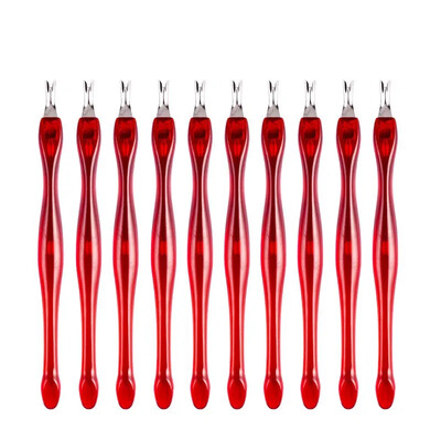 Kutikulu spiedējs nerūsējošā tērauda stūmējs Nail Art Fork manikīra rīks atmirušās ādas apgriešanai Dakšas knaibles stūmējs Trimmer kutikulas noņemšanas līdzeklis