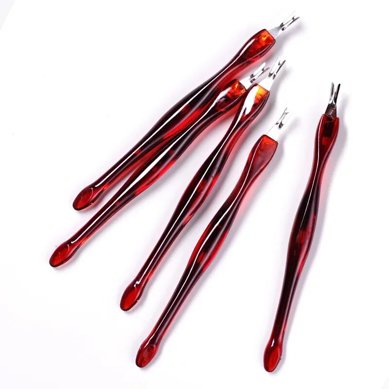 Küünenaha tõukur roostevabast terasest Pusher Nail Art Fork maniküüri tööriist surnud naha trimmimiseks Fork Nipper Pusher Trimmer küünenaha eemaldaja