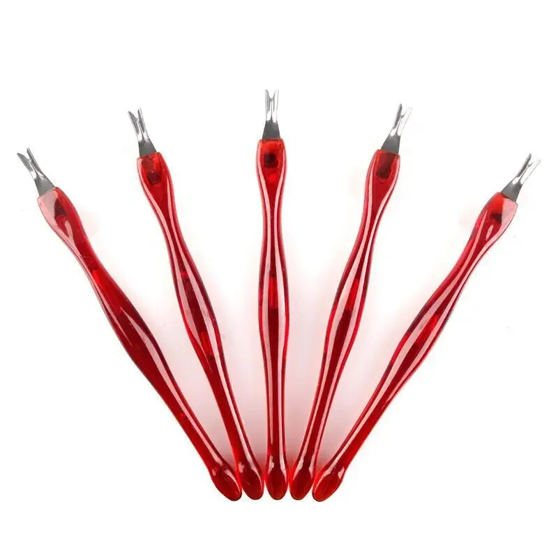 Küünenaha tõukur roostevabast terasest Pusher Nail Art Fork maniküüri tööriist surnud naha trimmimiseks Fork Nipper Pusher Trimmer küünenaha eemaldaja