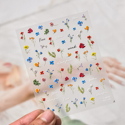 Osušeno cvijeće za naljepnice za dizajn noktiju Šareno suho cvijeće Ukrasi Rukotvorine Muti Cvjetna manikura Y2K 3D dijelovi pribora