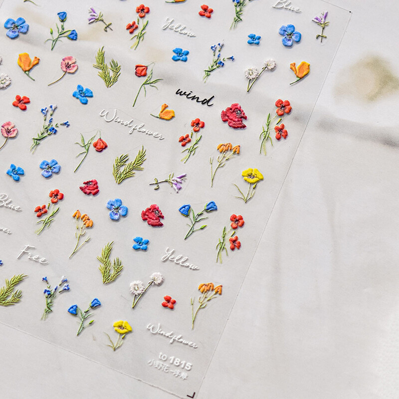 Osušeno cvijeće za naljepnice za dizajn noktiju Šareno suho cvijeće Ukrasi Rukotvorine Muti Cvjetna manikura Y2K 3D dijelovi pribora