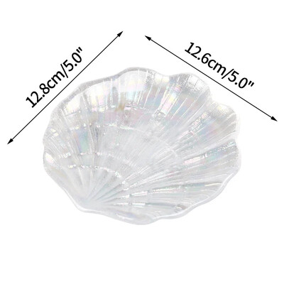 Posude za pohranu nakita Tanjuri od školjki Posude za pohranu od čiste bijele keramike Prsten i naušnice Tanjur Kućni ukrasni pladanj