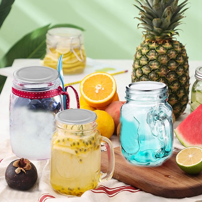 Poklopci za konzerviranje staklenki od 50 komada sa širokim otvorom od 86 mm, srebrni poklopci otporni na curenje za višekratnu upotrebu sa silikonskim brtvenim prstenovima