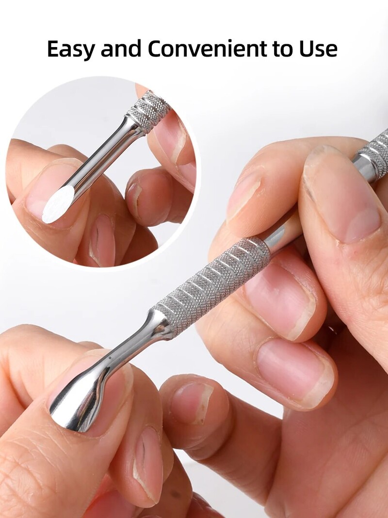 Vene topeltpea maniküür Ukraina Horseshoe Dead Leather Push roostevabast terasest