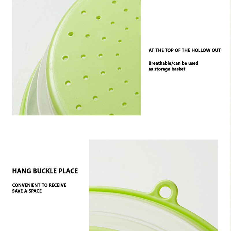 Καπάκι μικροκυμάτων Πτυσσόμενο κάλυμμα φούρνου μικροκυμάτων πολλαπλών χρήσεων με κάλυμμα πιάτου φαγητού χωρίς BPA σχεδίασης άγκιστρου για κουζίνα με φρούτα λαχανικά