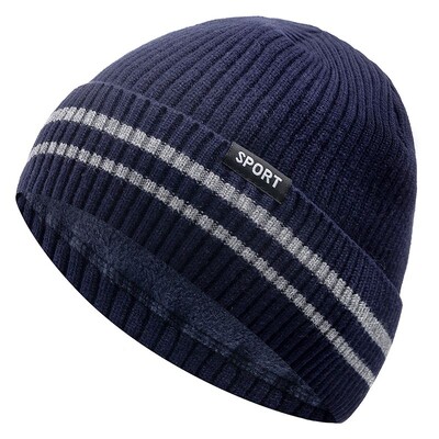 Nova uniseks zimska kapa Dodajte toplu kapu od flisa Elegantna prugasta mekana kapica za muškarce Žene Deblja pletena kapa za skijaške sportove