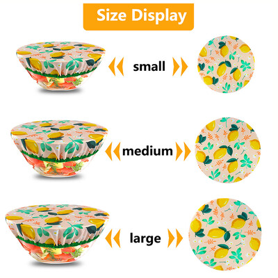 3 komada tekstilnih navlaka za zdjele, vodootporne elastične navlake za zdjele za višekratnu upotrebu, navlake za pohranu hrane, rastezljivi poklopci za ostatke hrane i voća