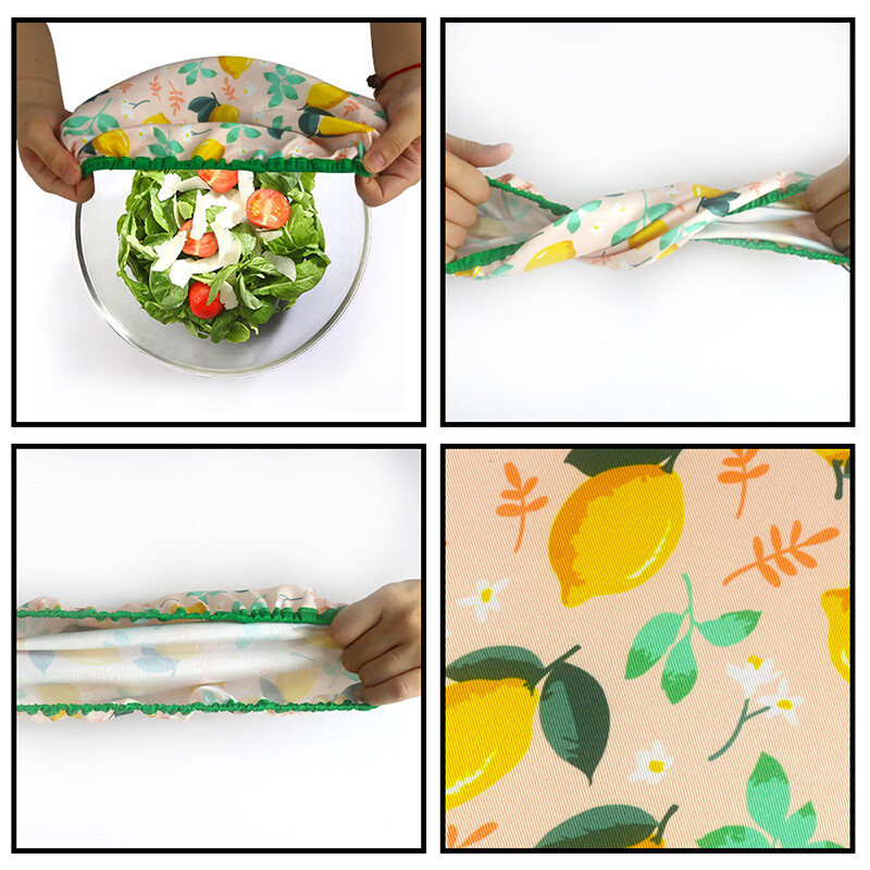 3 komada tekstilnih navlaka za zdjele, vodootporne elastične navlake za zdjele za višekratnu upotrebu, navlake za pohranu hrane, rastezljivi poklopci za ostatke hrane i voća