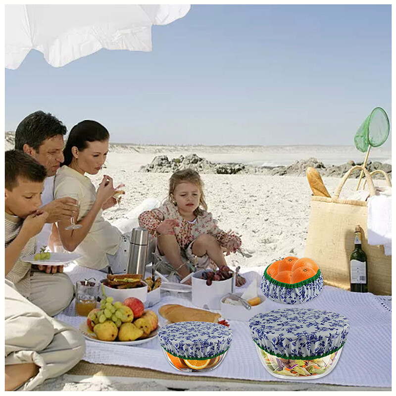 3 komada tekstilnih navlaka za zdjele, vodootporne elastične navlake za zdjele za višekratnu upotrebu, navlake za pohranu hrane, rastezljivi poklopci za ostatke hrane i voća