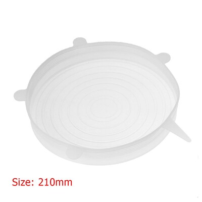 6.5/9/11/14/16/21CM Καπάκι ελαστικού καπακιού σιλικόνης, εύκαμπτο στρογγυλό κάλυμμα μπολ σιλικόνης 4-1 τεμ. Μαγειρικά ανθεκτικά καλύμματα αποθήκευσης τροφίμων