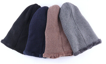 Unisex πλεκτό Keep Warmer Cap Balaclava Μάσκα χειμωνιάτικο μάλλινο καπέλα για ενήλικες άνδρες και γυναίκες Θερμότερο λαιμό Χοντρό Skullies Καπέλο Beanies