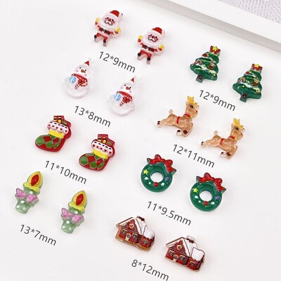 50 ΤΕΜ. Χριστουγεννιάτικο Ελάφι Χιονάνθρωπος Δέντρο από Ρητίνη Βιβλίο DIY Κοσμήματα Νυχιών Γούρια Μανικιούρ φουρκέτα Διακόσμηση Χειροτεχνία Κινούμενα σχέδια