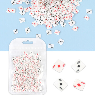 10g Πόκερ Διακόσμηση Νυχιών Πολυμερής Πηλός Φέτες Νιφάδες Γούρια Νυχιών Συμβουλές Μικτά Παιγνιόχαρτα Χειροτεχνία DIY Προμήθειες μανικιούρ