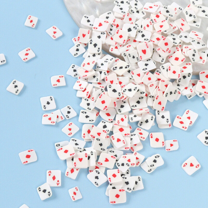 10g Πόκερ Διακόσμηση Νυχιών Πολυμερής Πηλός Φέτες Νιφάδες Γούρια Νυχιών Συμβουλές Μικτά Παιγνιόχαρτα Χειροτεχνία DIY Προμήθειες μανικιούρ