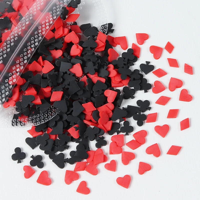 10g Πόκερ Διακόσμηση Νυχιών Πολυμερής Πηλός Φέτες Νιφάδες Γούρια Νυχιών Συμβουλές Μικτά Παιγνιόχαρτα Χειροτεχνία DIY Προμήθειες μανικιούρ
