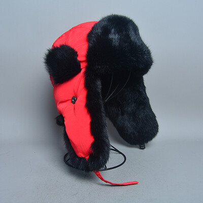 Χοντρό ζεστό καπέλο βομβαρδιστικού ανδρικού καπέλου πραγματικού κουνελιού Earflap για εξωτερικούς χώρους Ρωσικό καπέλο αρσενικό χειμερινά καπέλα συν μέγεθος σκι Ρωσικό καπέλο