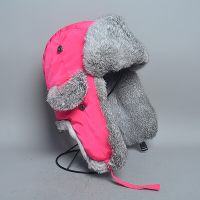 Χοντρό ζεστό καπέλο βομβαρδιστικού ανδρικού καπέλου πραγματικού κουνελιού Earflap για εξωτερικούς χώρους Ρωσικό καπέλο αρσενικό χειμερινά καπέλα συν μέγεθος σκι Ρωσικό καπέλο