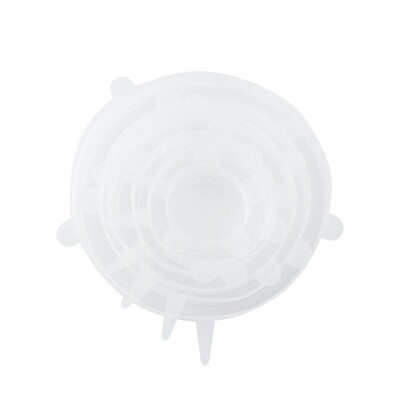 6 τμχ Ελαστικό κάλυμμα σιλικόνης Universal συσκευασίας τροφίμων Stretch καπάκια για μπολ Κατσαρόλα Επαναχρησιμοποιήσιμο Κάλυμμα φρέσκου φαγητού 6 μεγεθών