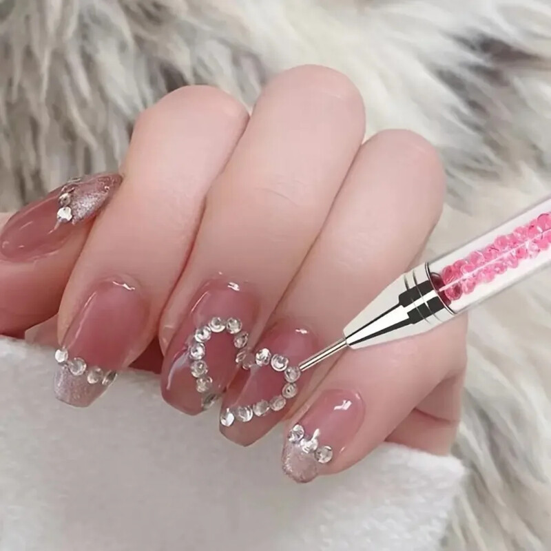 1Pc. Olovka za crtanje noktiju s dvostrukim krajevima za slikanje DIY kistom Rhinestones Drška Birač dijamanata Alat za manikuru Olovka za crtanje Alat za nokte