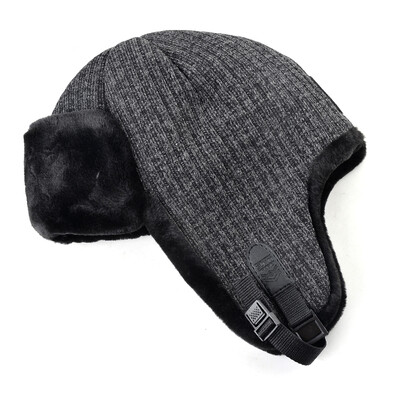 Μονόχρωμο καπέλο bomber ανδρικά χειμωνιάτικα καπέλα για γυναίκες Πλεκτό μάλλινο καπάκι Ρωσικό χοντρό ζεστό πτερύγιο αυτιού κόκαλο ushanka καπέλα χιόνι lei feng