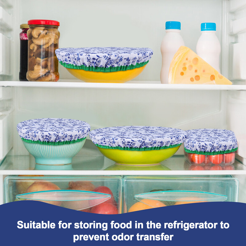 3 τεμ. Καλύμματα μπολ Βαμβακερό ύφασμα πιάτων κουζίνας Φρέσκο, ελαστικό περιτύλιγμα τροφίμων Καλύμματα μπολ Αποθηκευτικό δοχείο επαναχρησιμοποιήσιμο