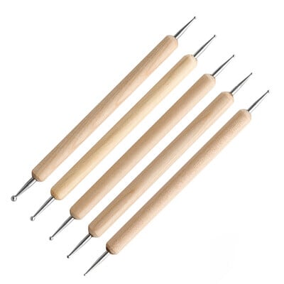 5/6 db DIY fa köröm agyag szobrász eszközök Fazekas Kerámia Művészeti Domborító Tollak Golyóceruza Pontozás Modellező Szobrász Forma Szerszám