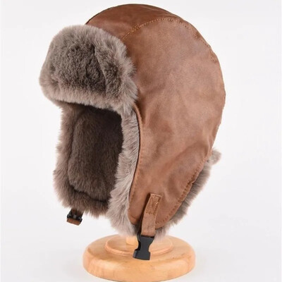 Ανδρικά Winter Trapper Aviator Trooper Earflap Ζεστό ρωσικό αντιανεμικό καπέλο σκι καπέλο bomber για γυναίκες Шапки Зимние Меховые Καπέλο Ushanka