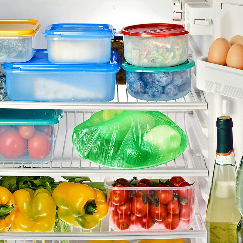 Издръжливи капаци за съхранение на храна за многократна употреба за купи Еластични капаци за чинии Вакуумни торбички за кухня Пластмасово свежо уплътнение
