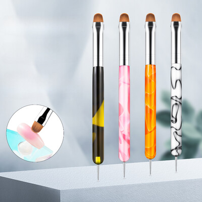 Unghii stil francez cu două capete Dot Drill Dot Flower Pen Manichiură Acrilic Fototerapie Pencil Nail Art Pen pentru pictură cu două scopuri